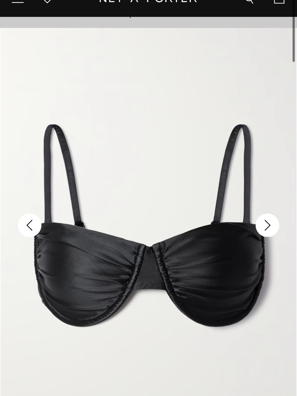 NWOT Good American Black Satin Underwire Bikini Top